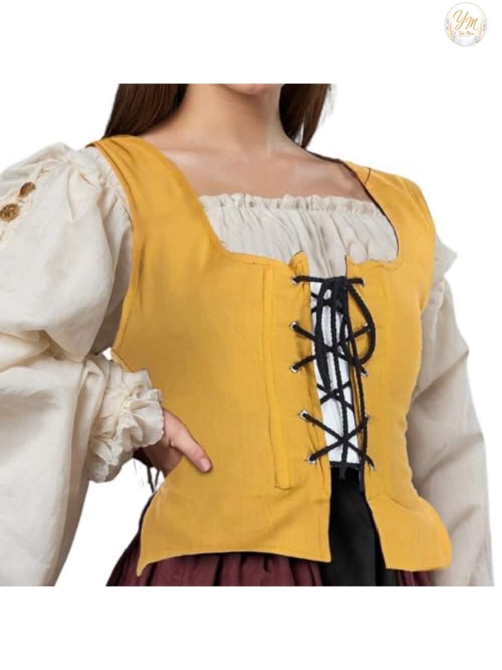 Reversible Renaissance Corset Bodice Lace-Up Costume Top